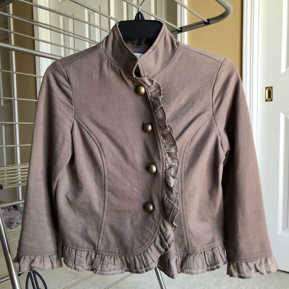 Jacket with ruffle trim, S